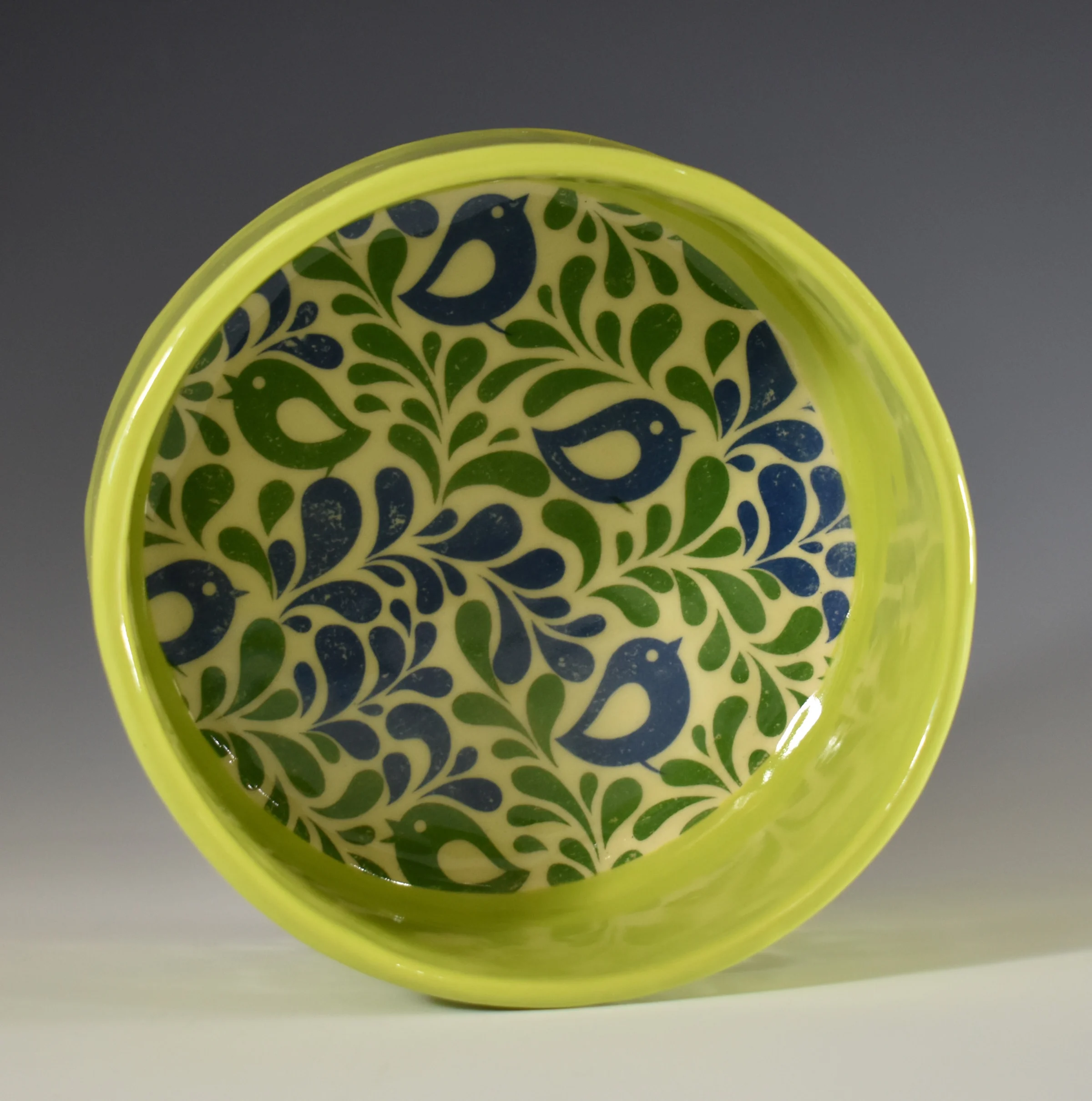 Ceramic Dog Food Bowl (Green)