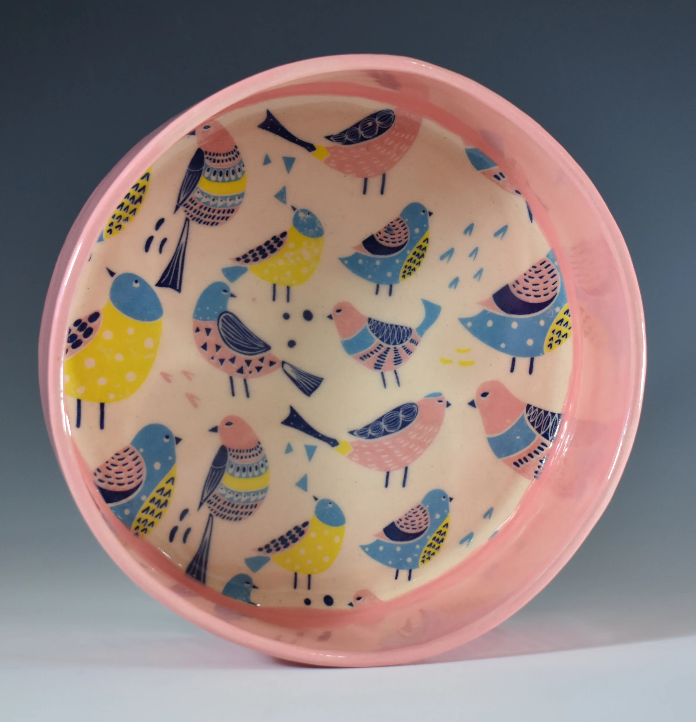 Ceramic Dog Food Bowl (Pink)