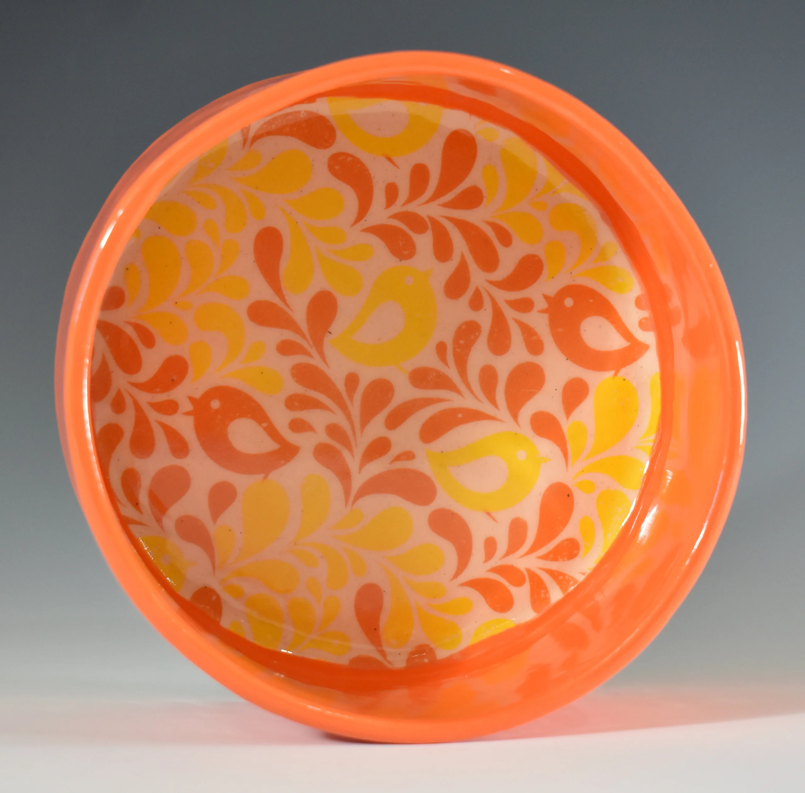 Ceramic Dog Food Bowl (Orange)