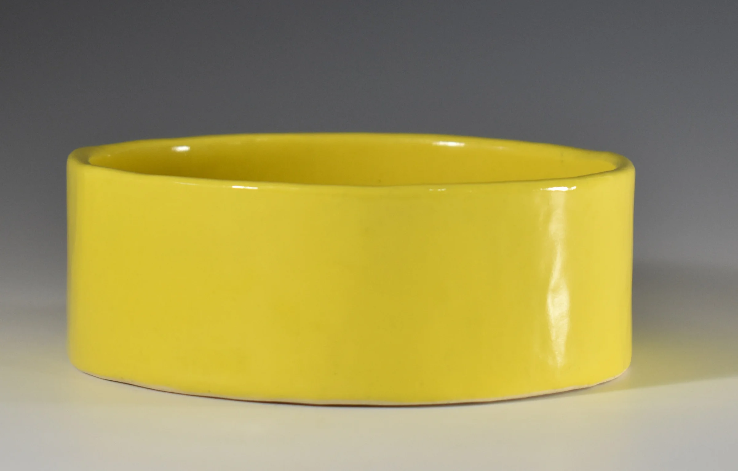 Ceramic Dog Food Bowl (Yellow)